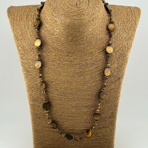 Bohemian Style Tiger Eye Abalone Necklace